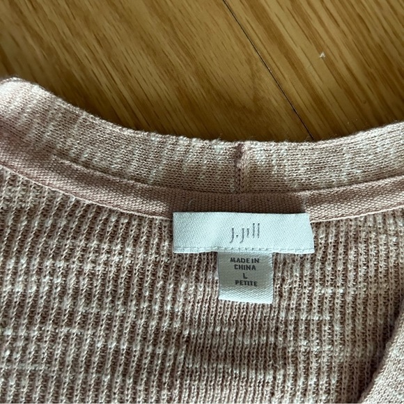 J.Jill Light Pink Open Front Knit Cardigan Large - Picture 2 of 9